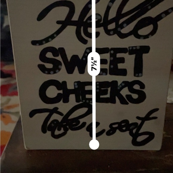 Decorative Bathroom Sign with Black Text - Picture 4 of 5